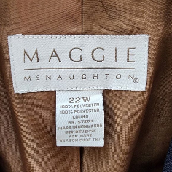 Maggie McNaughton Navy Tanjia Lined Knee Length Long Blazer Jacket Plus Size 22W - Picture 4 of 4